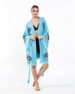 Orange Eye Baby Blue Mini Kimono
