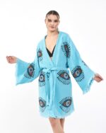 Orange Eye Baby Blue Mini Kimono