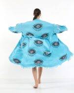 Orange Eye Baby Blue Tall Kimono