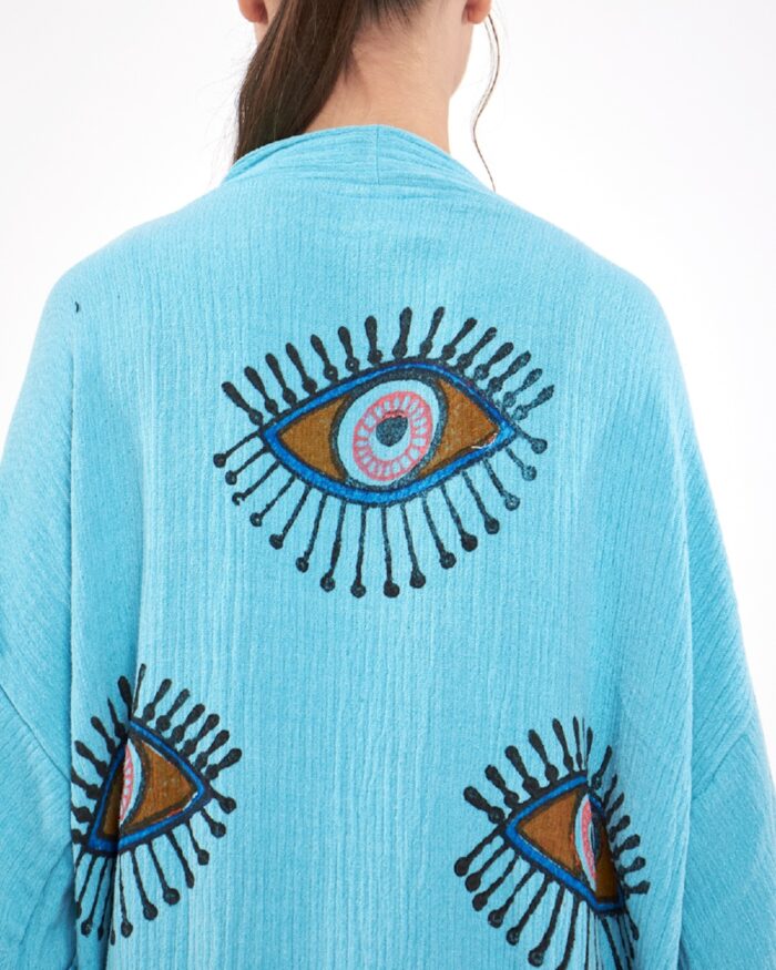 Orange Eye Baby Blue Tall Kimono