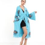 Orange Eye Baby Blue Tall Kimono
