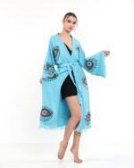 Orange Eye Baby Blue Tall Kimono