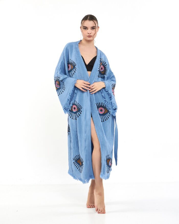 Orange Eye Blue Kimono Orange Eye Blue Kimono