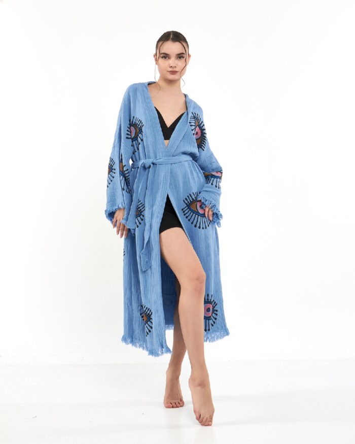 Orange Eye Blue Kimono Orange Eye Blue Kimono