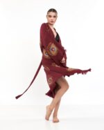 Orange Eye Burgundy Kimono