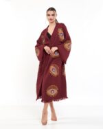 Orange Eye Burgundy Kimono