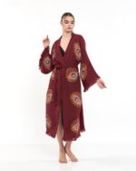 Orange Eye Burgundy Kimono