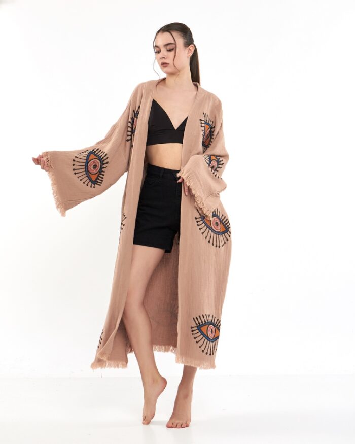 Orange Eye Rose Dried Kimono Orange Eye Rose Dried Kimono