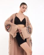 Orange Eye Rose Dried Kimono