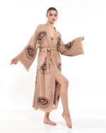 Orange Eye Rose Dried Kimono