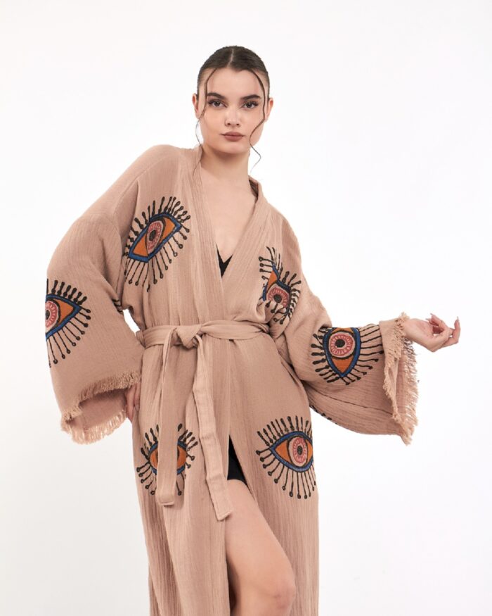 Orange Eye Rose Dried Kimono Orange Eye Rose Dried Kimono