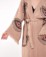 Orange Eye Rose Dried Kimono