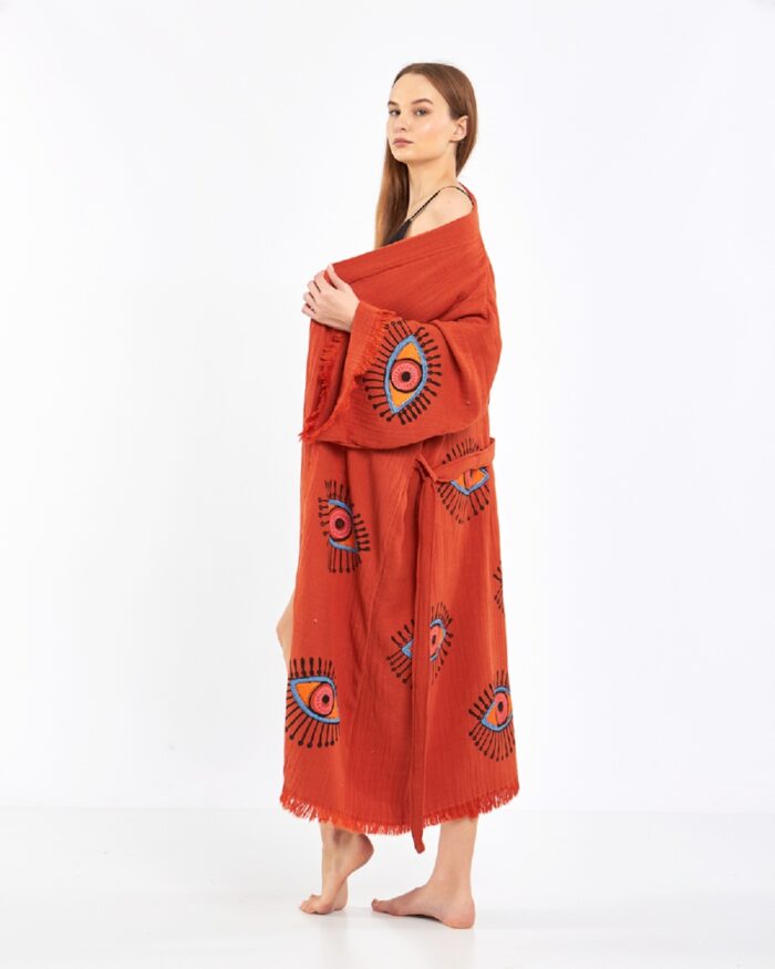 Orangefarbener Kachel-Kimono Orangefarbener Kachel-Kimono