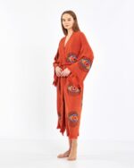 Orangefarbener Kachel-Kimono