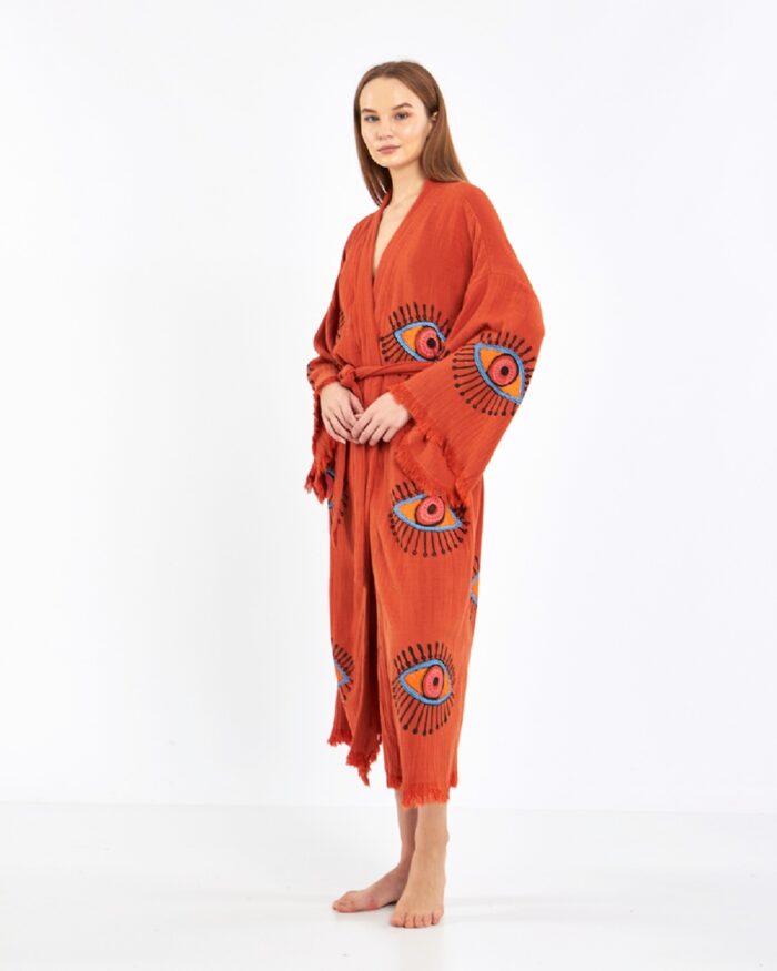Orangefarbener Kachel-Kimono Orangefarbener Kachel-Kimono