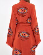 Orangefarbener Kachel-Kimono