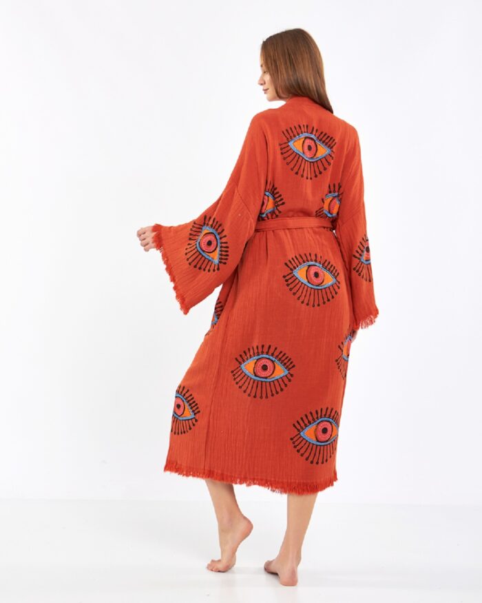 Orangefarbener Kachel-Kimono Orangefarbener Kachel-Kimono