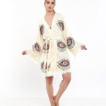 Orange Eye Short Kimono