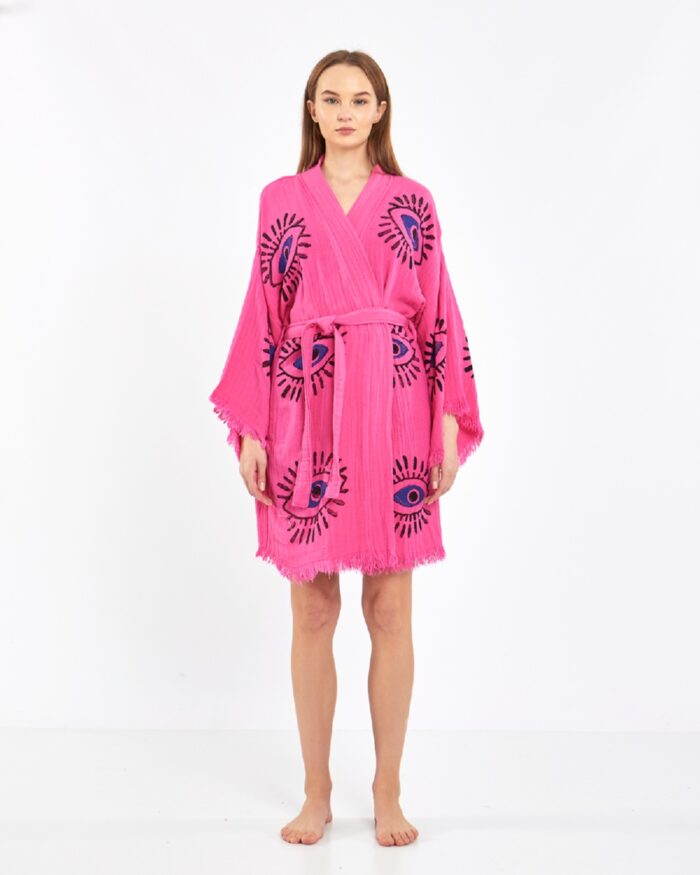 Orange Eye Short Pink Kimono Orange Eye Short Pink Kimono