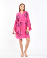Orange Eye Short Pink Kimono