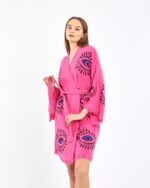 Orange Eye Short Pink Kimono