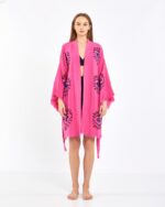 Orange Eye Short Pink Kimono
