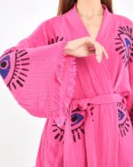 Orange Eye Short Pink Kimono