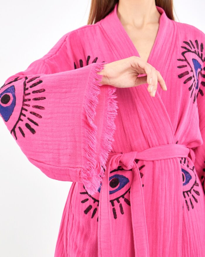 Orange Eye Short Pink Kimono Orange Eye Short Pink Kimono