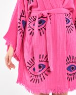 Orange Eye Short Pink Kimono