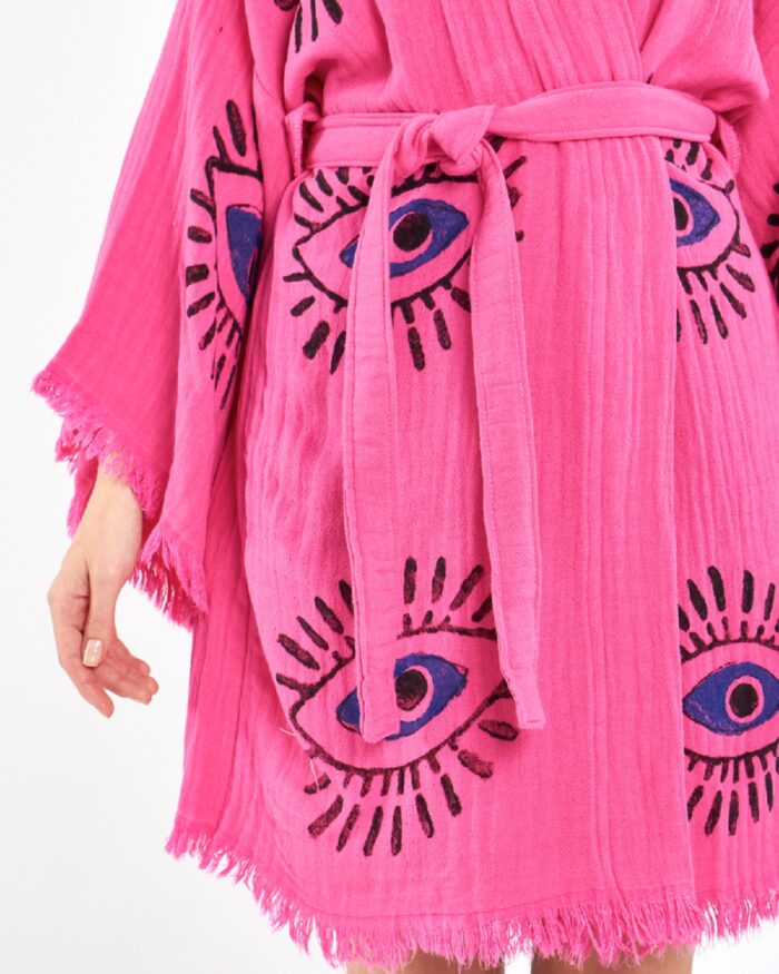 Orange Eye Short Pink Kimono Orange Eye Short Pink Kimono