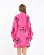 Orange Eye Short Pink Kimono