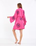 Orange Eye Short Pink Kimono