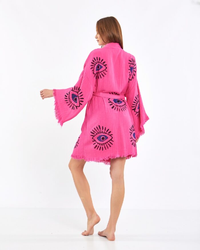 Orange Eye Short Pink Kimono Orange Eye Short Pink Kimono