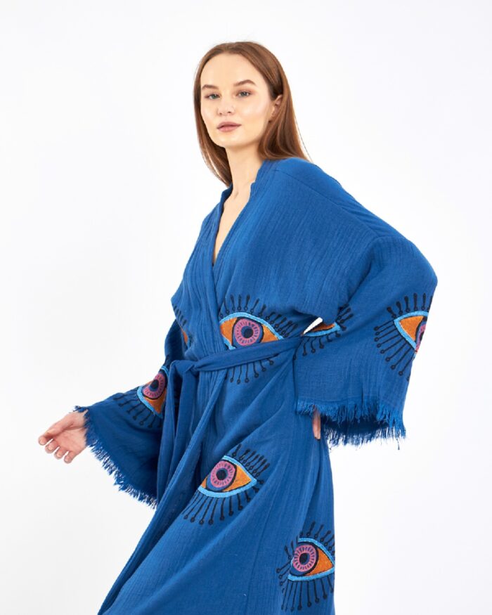 Orange Eye Parliament Blue Kimono