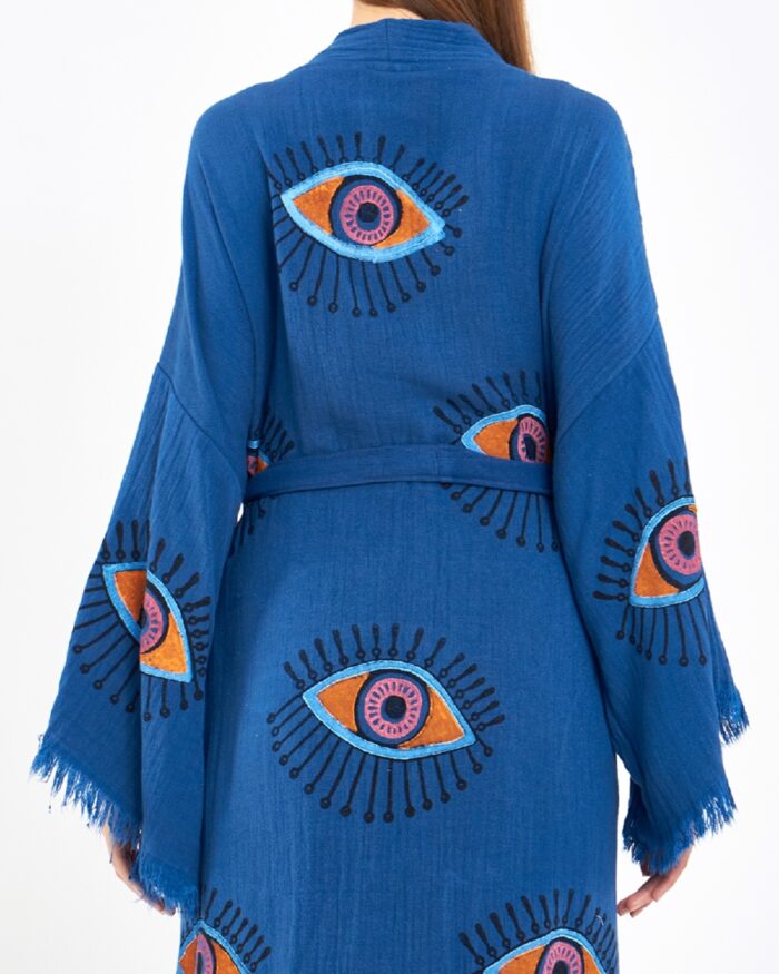 Orange Eye Parliament Blue Kimono
