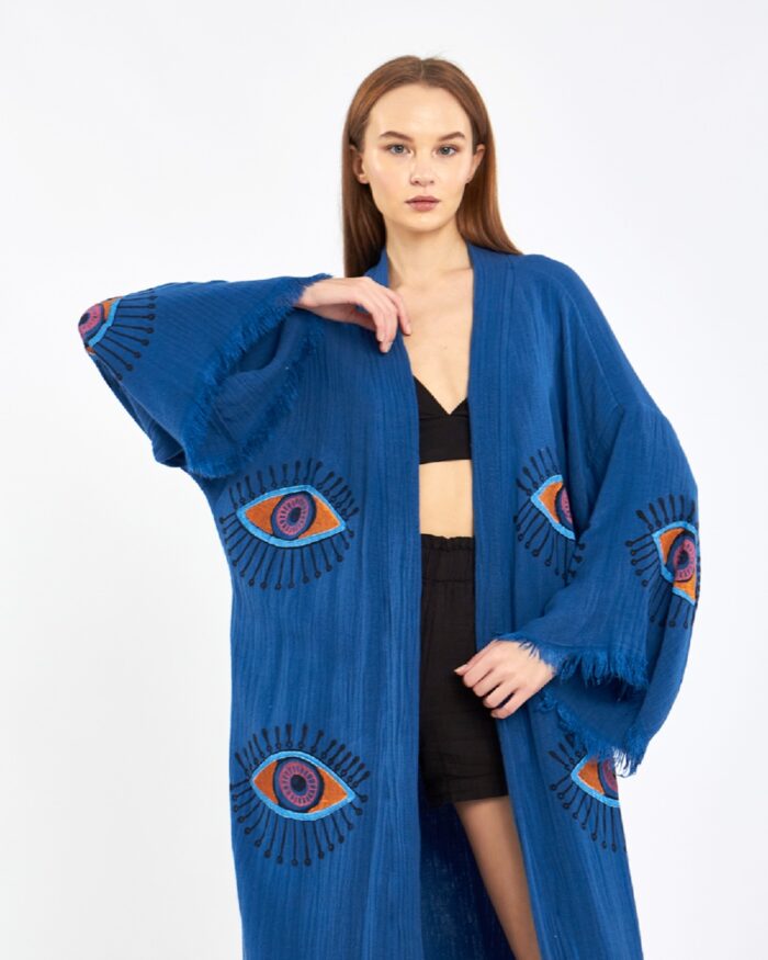 Orange Eye Parliament Blue Kimono
