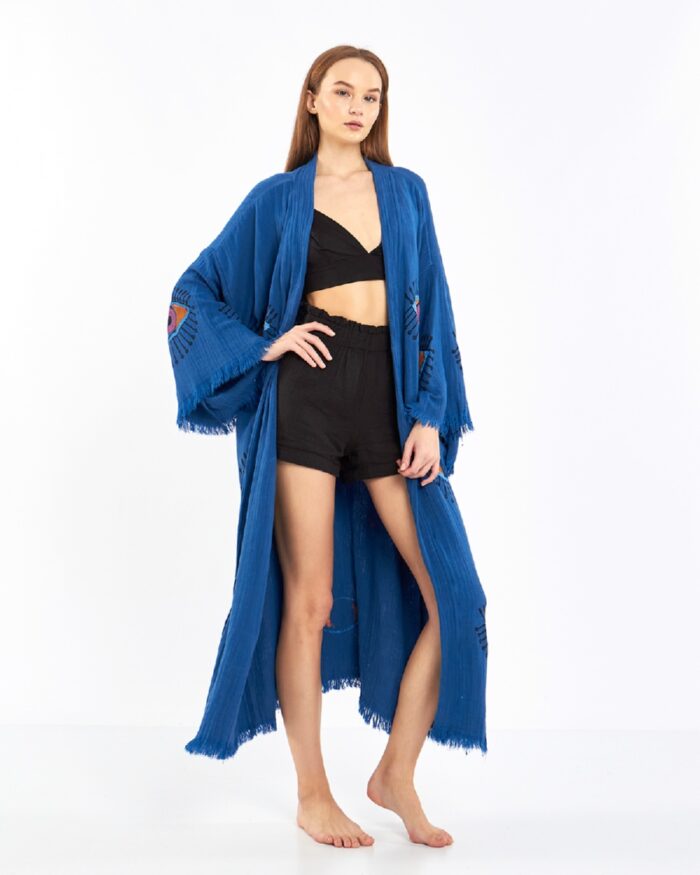 Orange Eye Parliament Blue Kimono