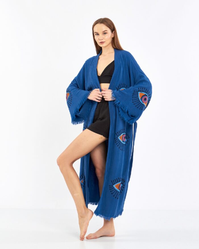 Orange Eye Parliament Blue Kimono