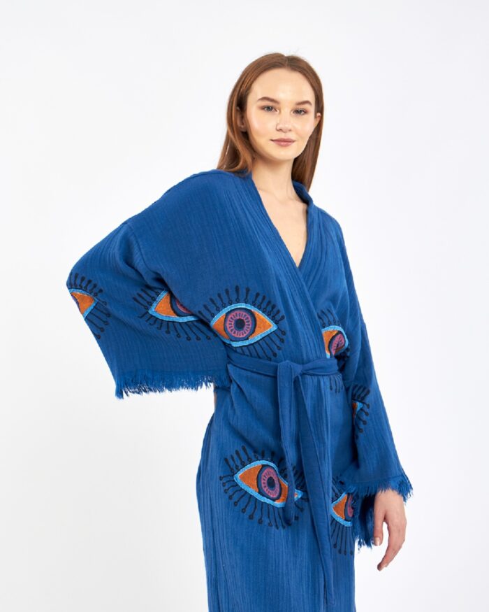 Orange Eye Parliament Blue Kimono