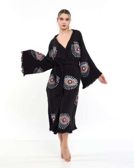 Orange Eye Siyah Kimono