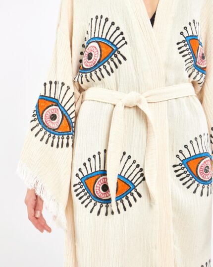 Orange Eye Uzun Kimono