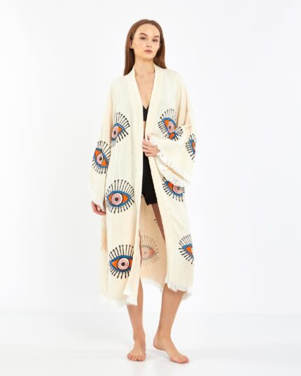 Orange Eye Uzun Kimono