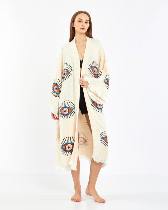 Orange Eye Uzun Kimono