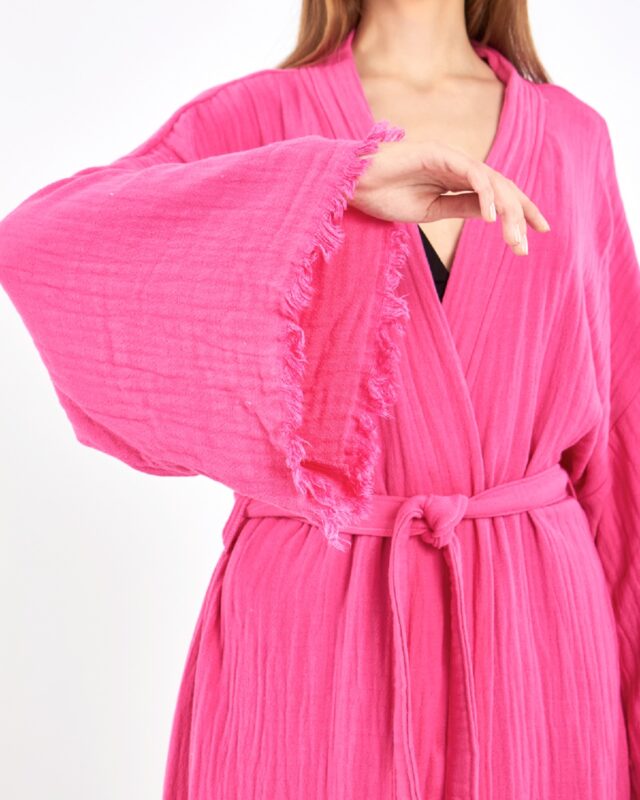Tavus Kuşu Pembe Kimono