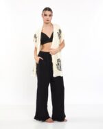 Talisman Schwarze Hose Musselinweste