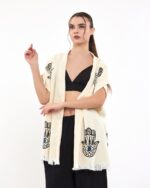 Talisman Schwarze Hose Musselinweste