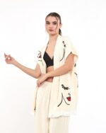 Woman Face Pantolonlu Müslin Yelek