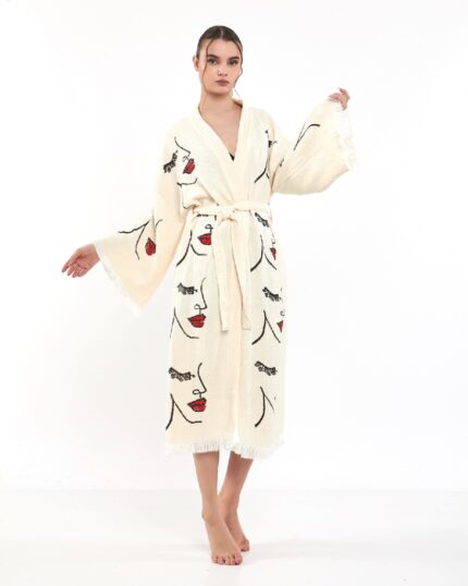 Woman Face Tall Kimono