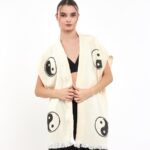 Yin Yang Schwarze Hose Musselinweste