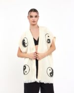 بنطلون يين يانغ بنطلون أسود سترة موسلين